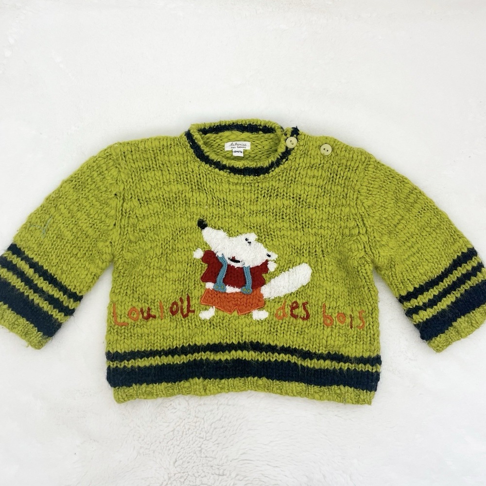 Catimini Baby Knit Sweater 12M Loulou des Bois Wolf